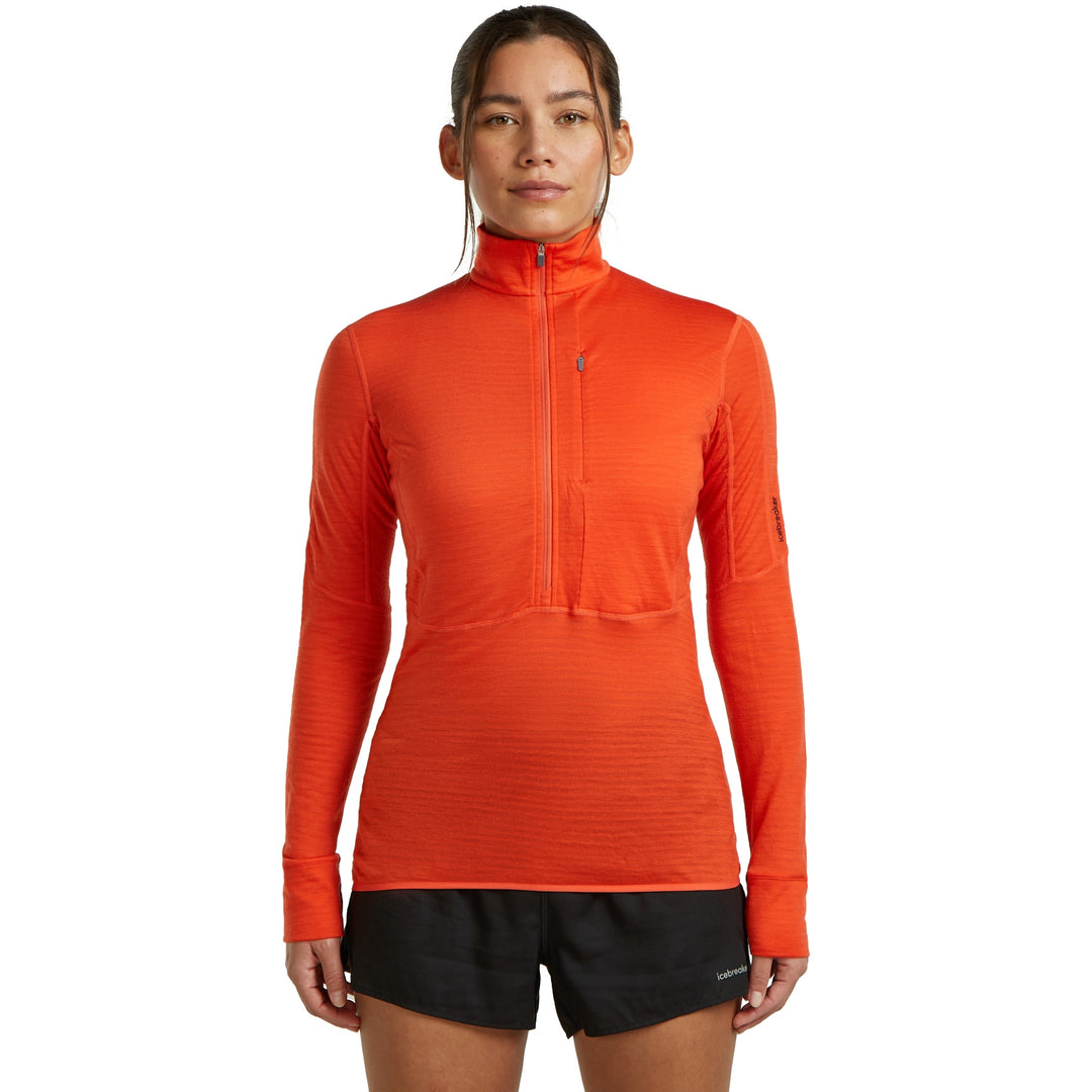 Icebreaker W Merino Blend 200 RealFleece Descender LS Half Zip Fervid