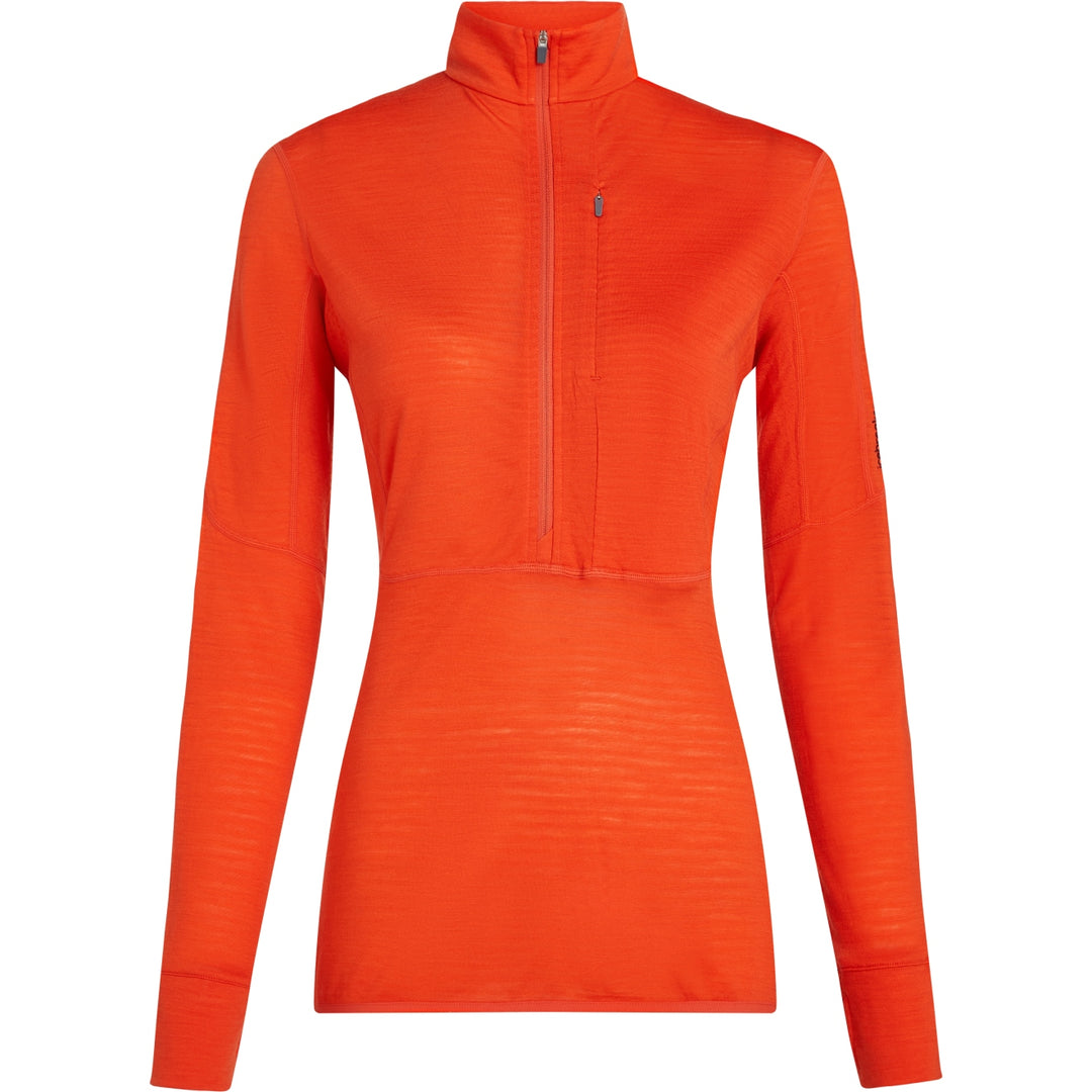 Icebreaker W Merino Blend 200 RealFleece Descender LS Half Zip Fervid