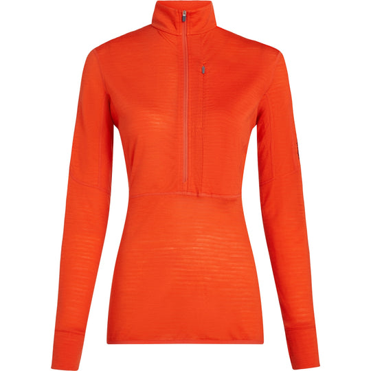 Icebreaker W Merino Blend 200 RealFleece Descender LS Half Zip Fervid