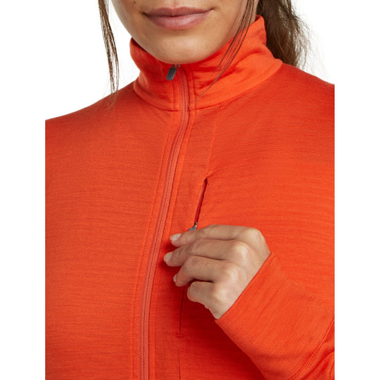 Icebreaker W Merino Blend 200 RealFleece Descender LS Half Zip Fervid