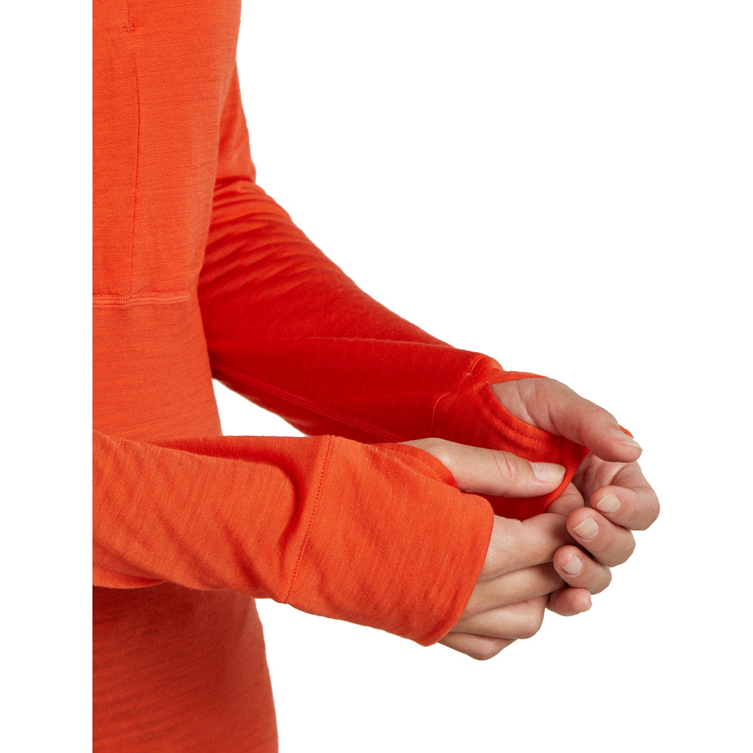 Icebreaker W Merino Blend 200 RealFleece Descender LS Half Zip Fervid