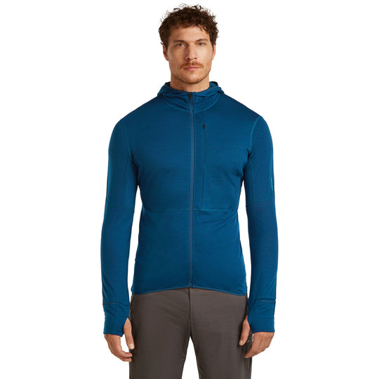 Icebreaker M Merino Blend 200 RealFleece Descender LS Zip Hoodie Atlantis/Arctic