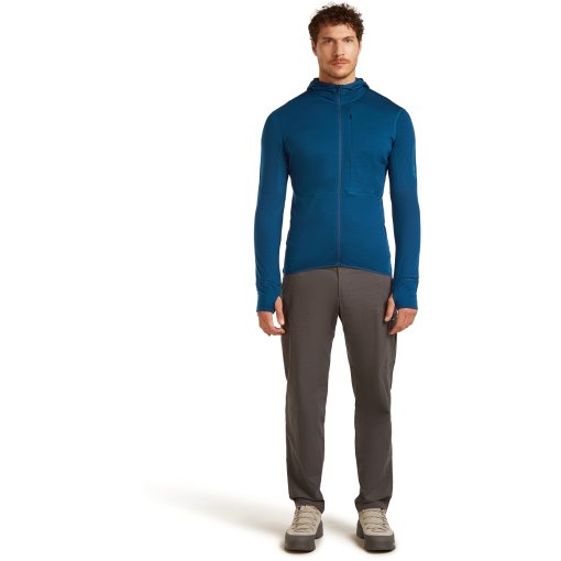 Icebreaker M Merino Blend 200 RealFleece Descender LS Zip Hoodie Atlantis/Arctic