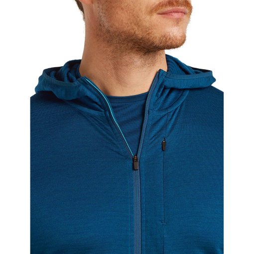 Icebreaker M Merino Blend 200 RealFleece Descender LS Zip Hoodie Atlantis/Arctic