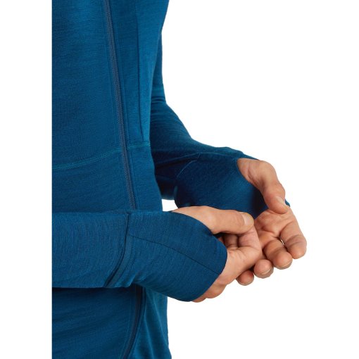 Icebreaker M Merino Blend 200 RealFleece Descender LS Zip Hoodie Atlantis/Arctic