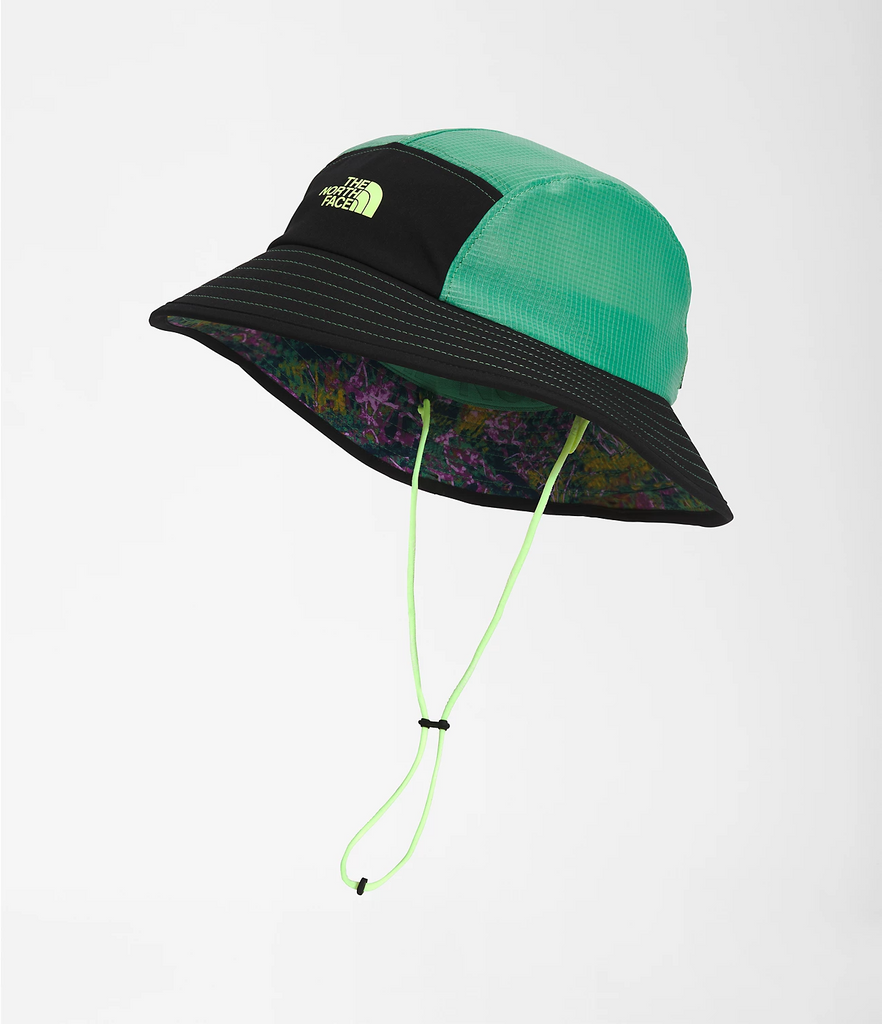 The North Face Run Bucket Hat DEEP GRASS GREEN LED FOREST PRINT