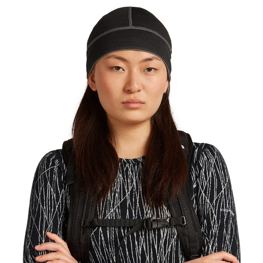 Icebreaker Merino 260 Waffle Knit Wander Reversible Beanie Obsidian/Black
