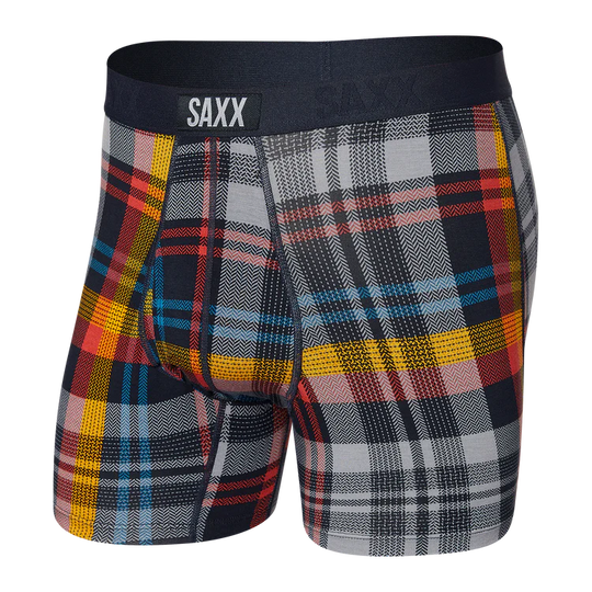 SAXX Ultra Super Soft Boxer Brief Fly Multi Free Fall Plaid