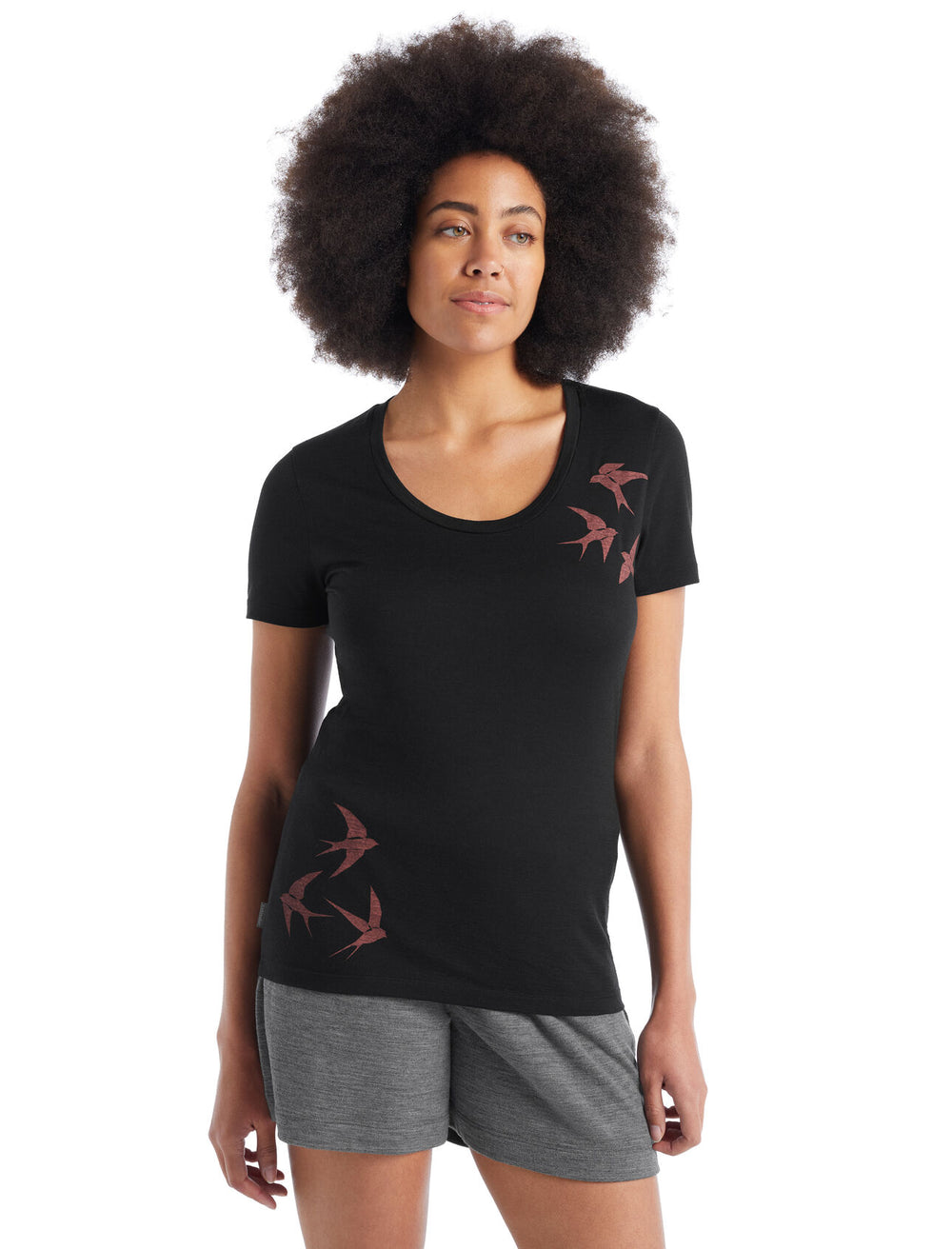 Icebreaker Women Tech Lite II SS Scoop Tee Swarming Shapes