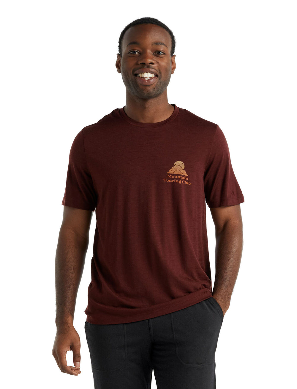 Icebreaker Men Tech Lite II SS Tee Mountain Touring Club Espresso