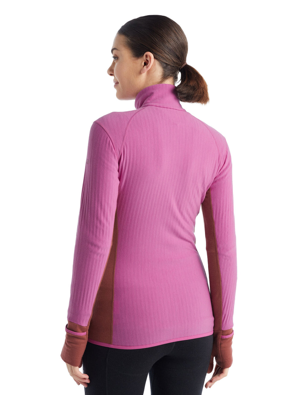 Icebreaker Womens Descender LS Zip Cosmic