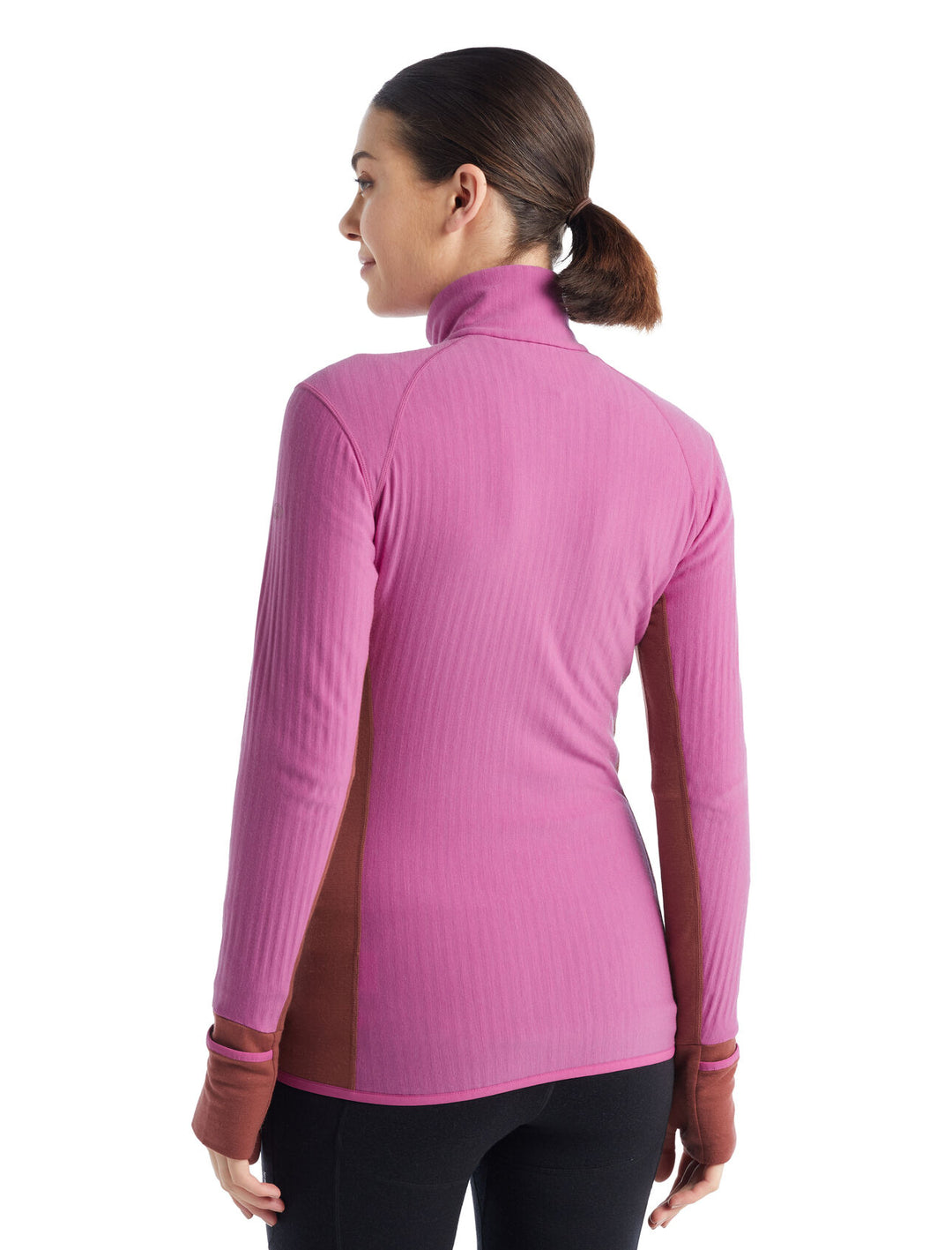 Icebreaker Womens Descender LS Zip Cosmic