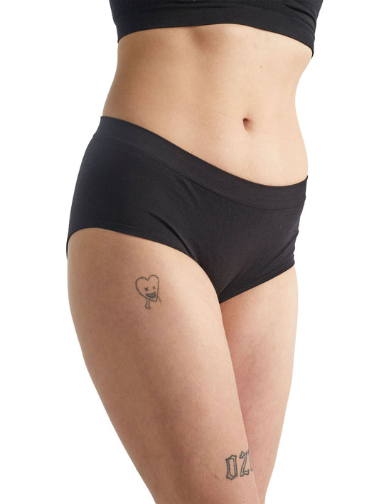 Icebreaker Womens Anatomica Seamless Sport Hipkini Black
