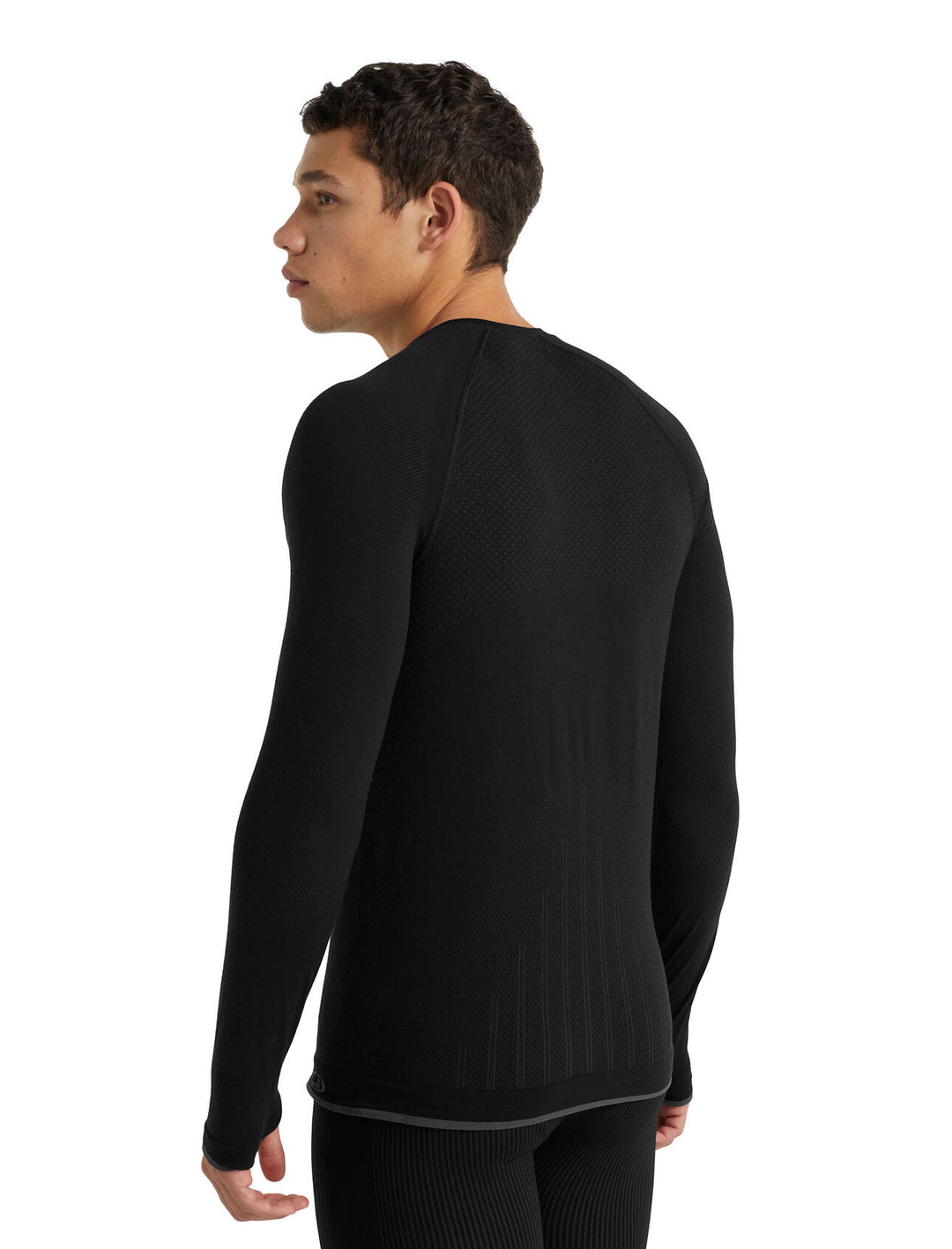Icebreaker Mens 200 Zone Seamless LS Crewe Black