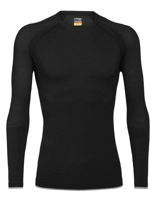 Icebreaker Mens 200 Zone Seamless LS Crewe Black