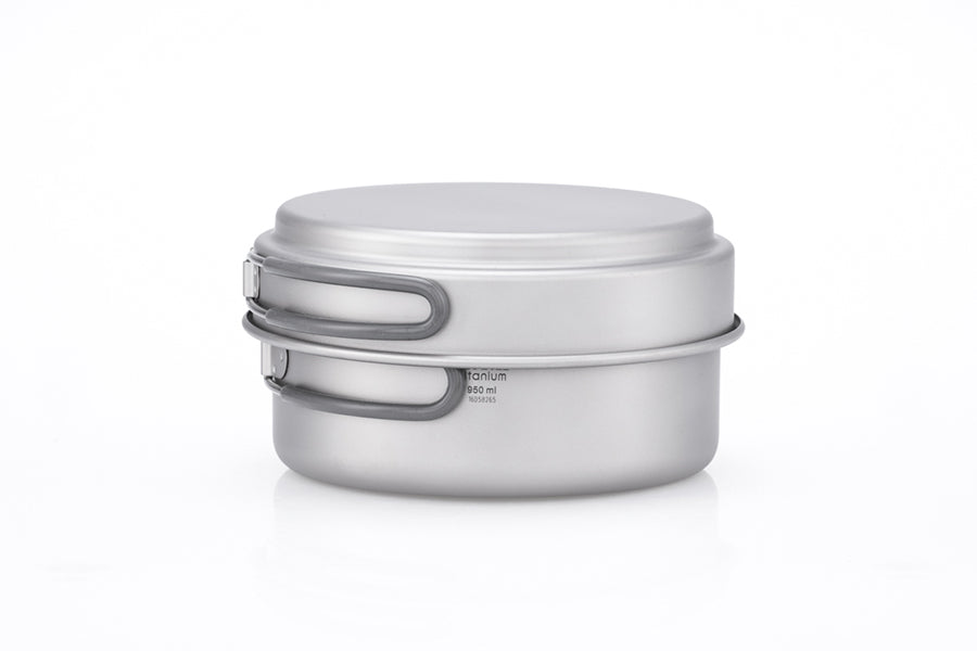 Keith Titanium 2-Piece Titanium Pot and Pan Cook Set 950ml/600ml