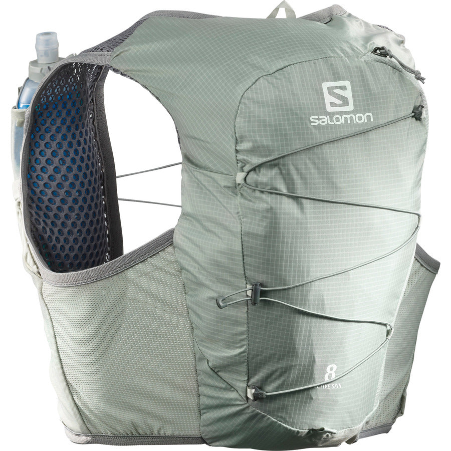 SALOMON ACTIVE SKIN 8 with flasks WROUGHT IRON / SEDONA SAGE