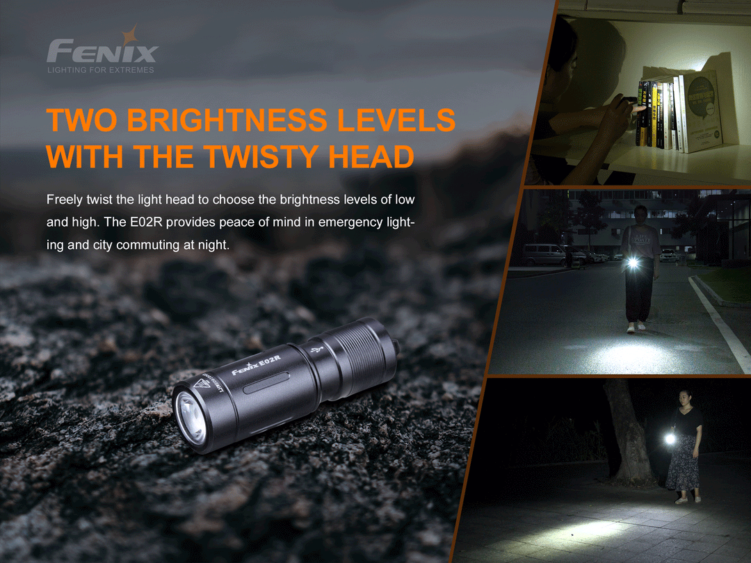 Fenix E02R Cree XP-G2 S3 white LED Flashlight (brown)