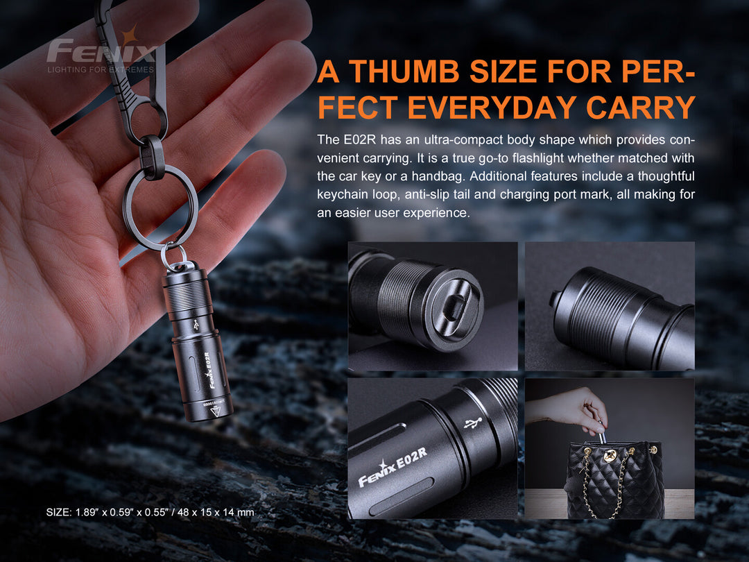 Fenix E02R Cree XP-G2 S3 white LED Flashlight (black)