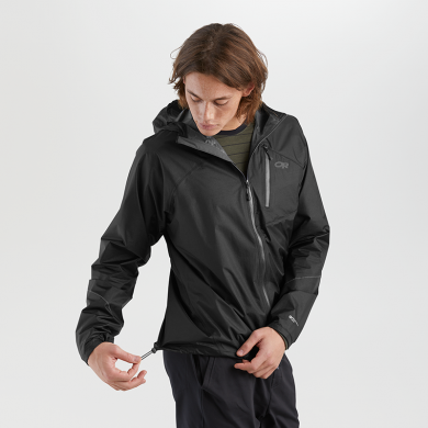 Outdoor Research Mens Helium Rain Jacket Black