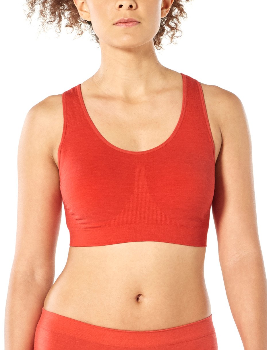 Icebreaker Womens Anatomica Seamless Sport Bra Fire