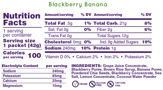 Huma Energy Gels Plus Blackberry & Banana