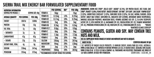 ****DISCONTINUED -CLIF BAR SIERRA TRAIL 68g