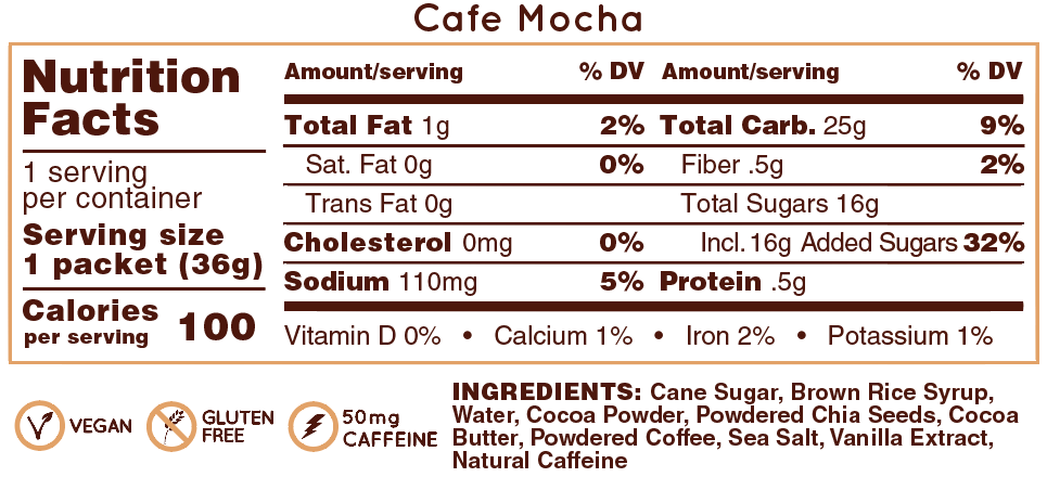 Huma Energy Gels Original Café Mocha 50mg Caffeine