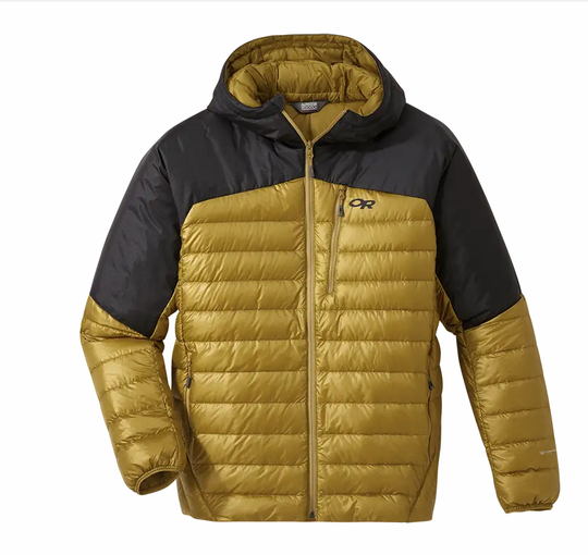 Outdoor Research Mens Helium Down Hoodie lichen/black