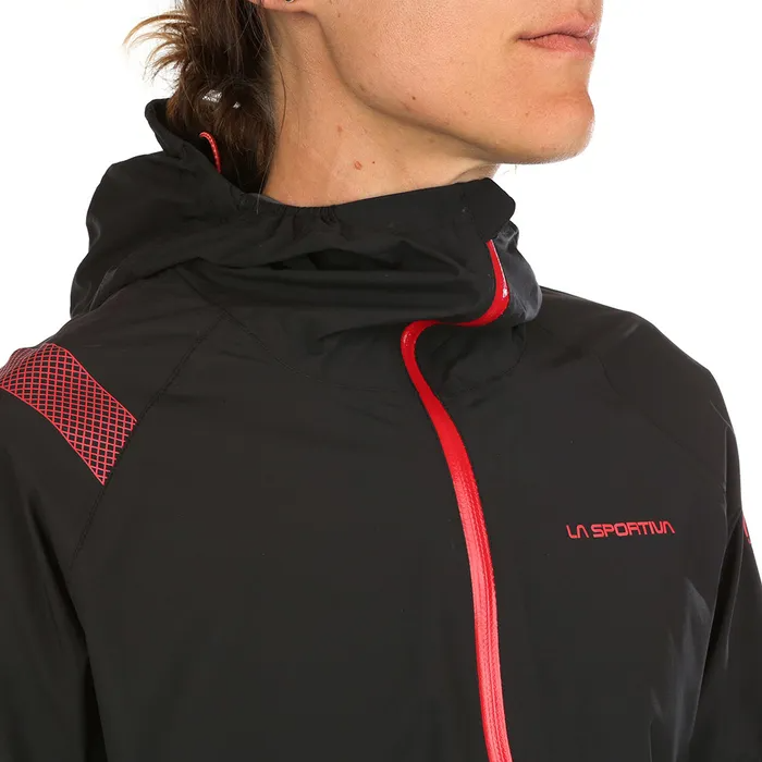 La Sportiva Run Jacket W Black/Hibiscus