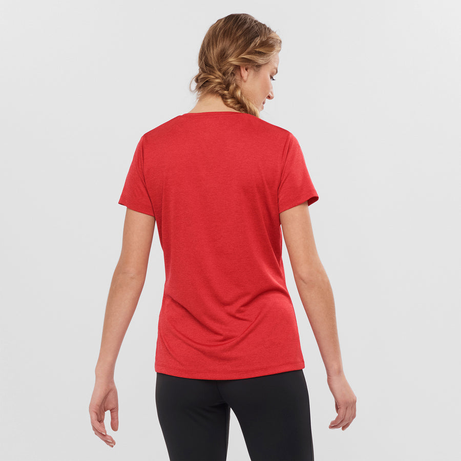 Salomon Agile Ss Tee W Heather/Scarlet