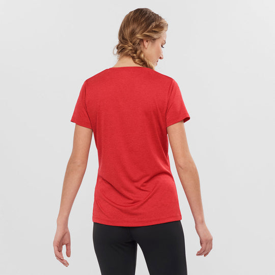 Salomon Agile Ss Tee W Heather/Scarlet