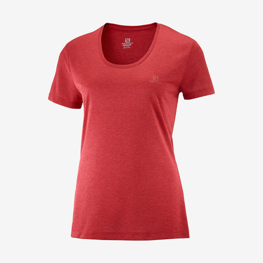 Salomon Agile Ss Tee W Heather/Scarlet