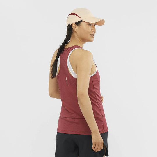 Salomon Cross Run Graphic Tank W Cabernet/Heather