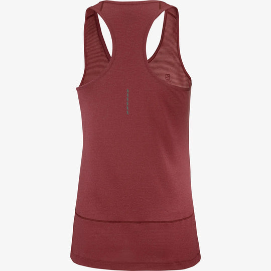 Salomon Cross Run Graphic Tank W Cabernet/Heather