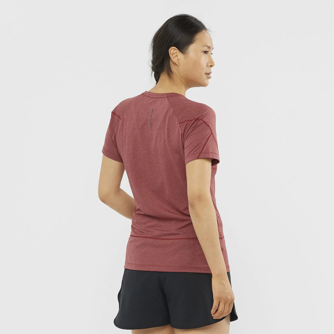 Salomon Cross Run Graphic Tee W Cabernet/Heather