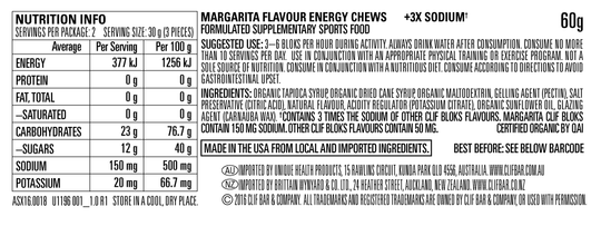 CLIF SHOT BLOKS MARGARITA SODIUM 60g