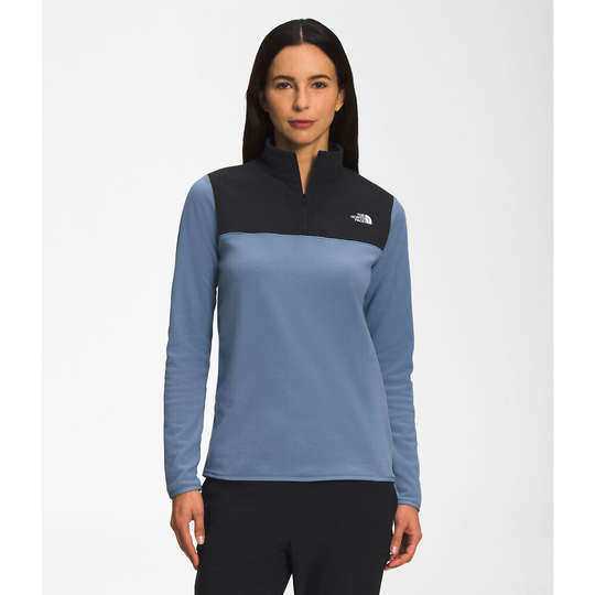 THE NORTH FACE Womens TKA Glacier Fleece Quarter Zip Folk Blue/TNF Black