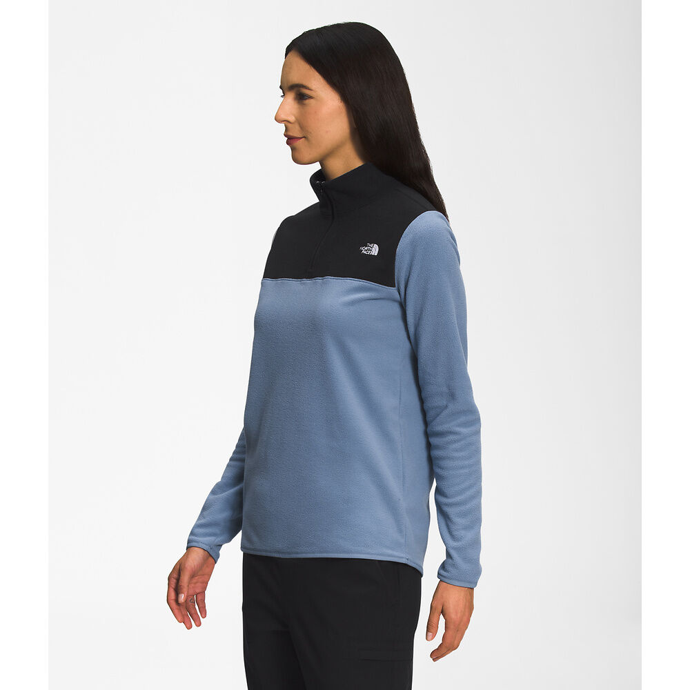 THE NORTH FACE Womens TKA Glacier Fleece Quarter Zip Folk Blue/TNF Black