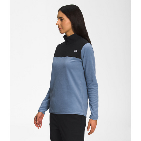 THE NORTH FACE Womens TKA Glacier Fleece Quarter Zip Folk Blue/TNF Black