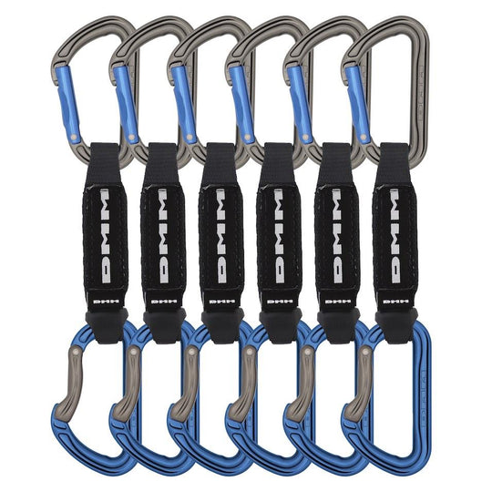DMM Shadow Quickdraw Titanium/Blue 12cm 6 Pack