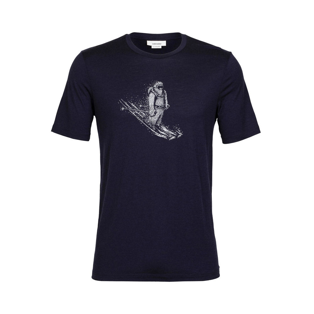 Icebreaker Mens Tech Lite II SS Tee Skiing Yeti Midnight Navy Additional Image-4