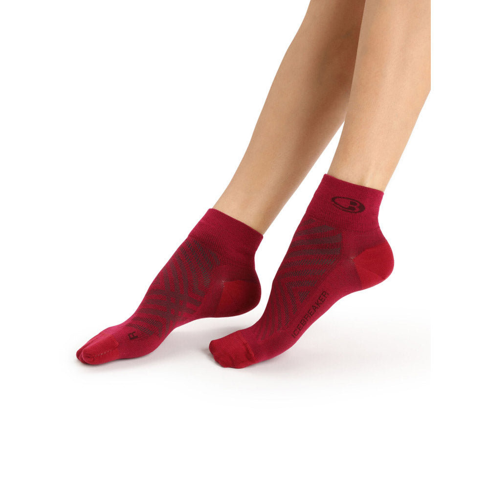 Icebreaker Womens Merino Run+ Ultralight Mini Socks Cherry/Espresso