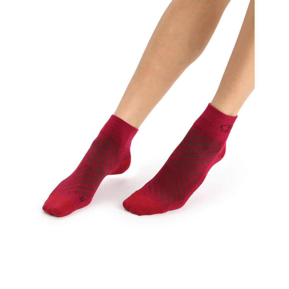Icebreaker Womens Merino Run+ Ultralight Mini Socks Cherry/Espresso Additional Image-1