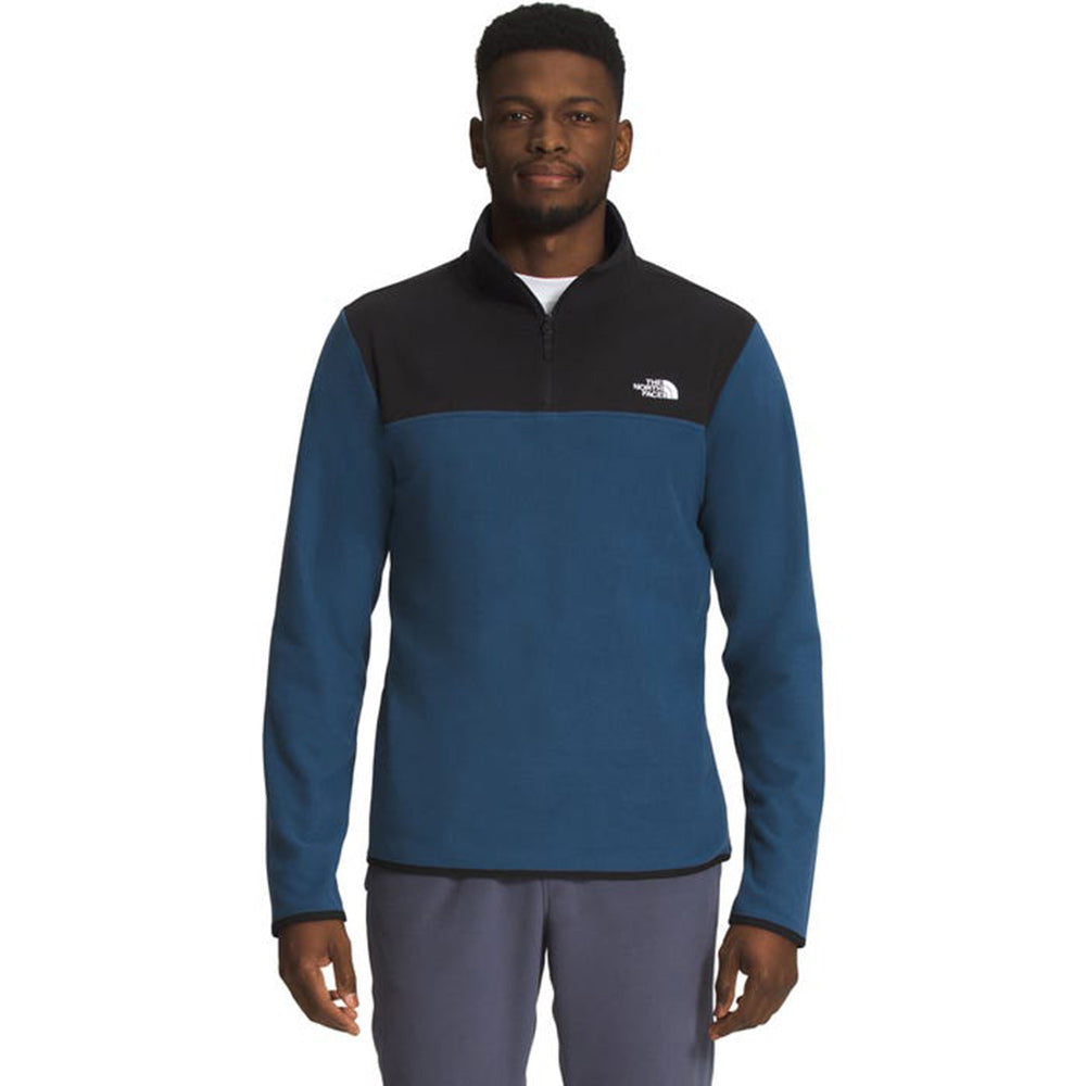 The North Face Mens Glacier Fleece QZ Shady Blue/TNF Black Additional Image